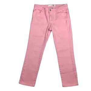 Joe Fresh Slim Soft Pink Ankle Denim Jeans Women's 0 27x23.5 Stretch Low Rise